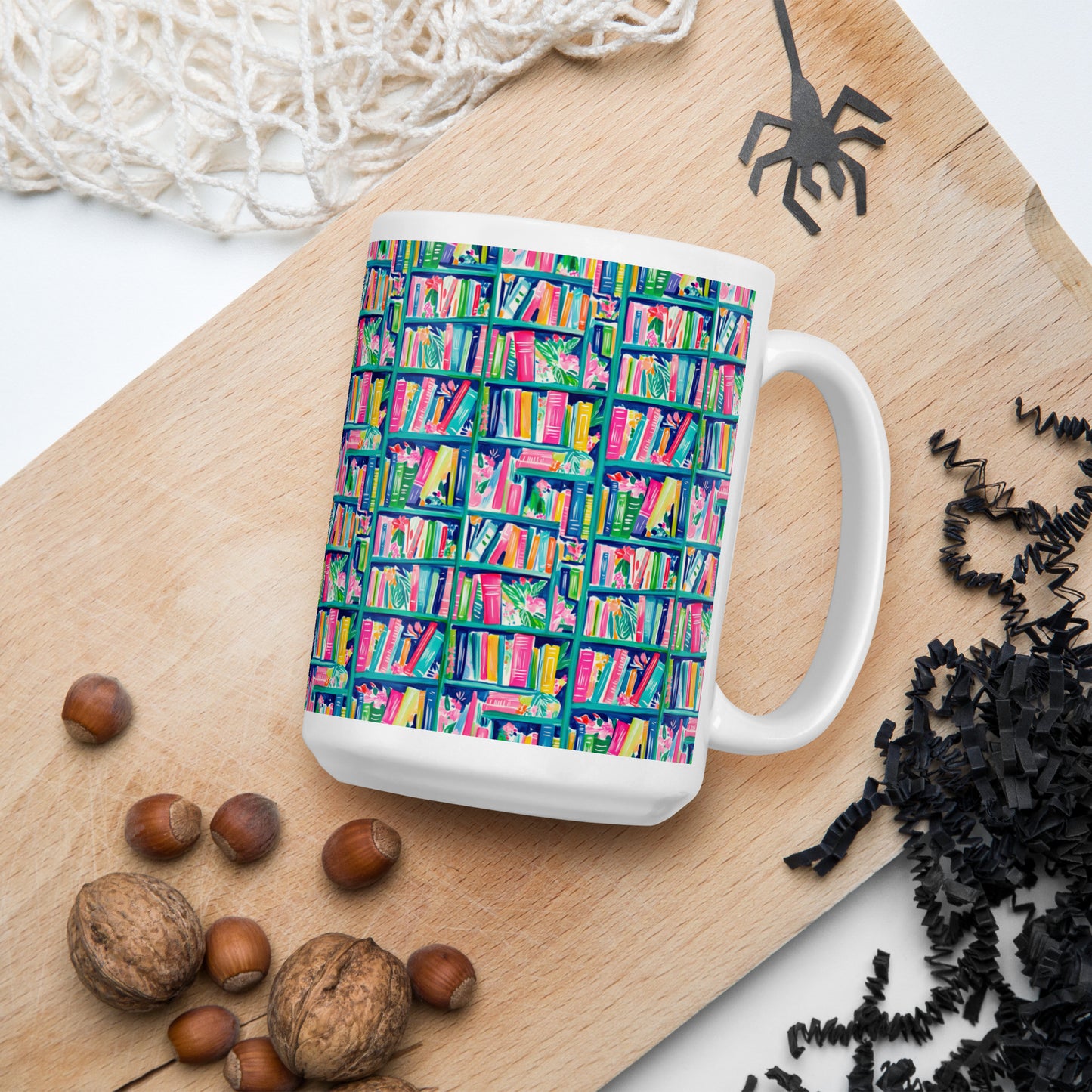 Pink Books glossy mug
