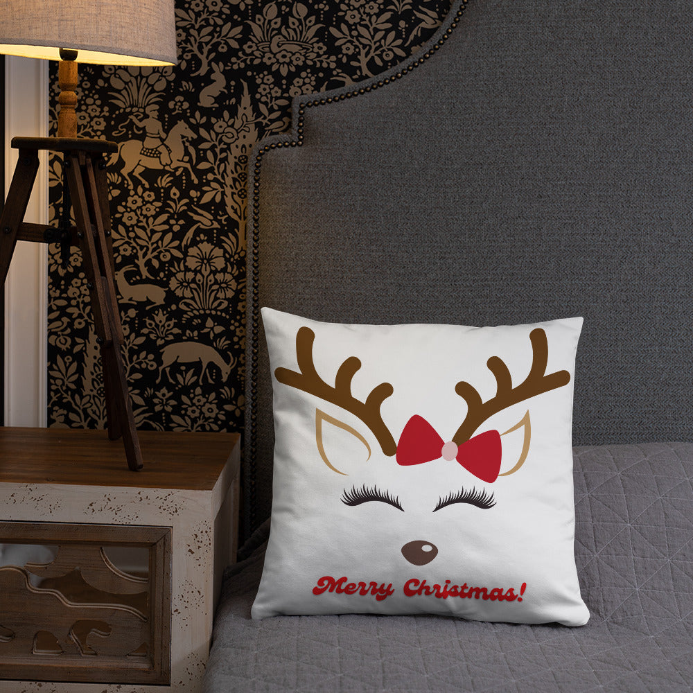 Merry Christmas Reindeer Pillow #1