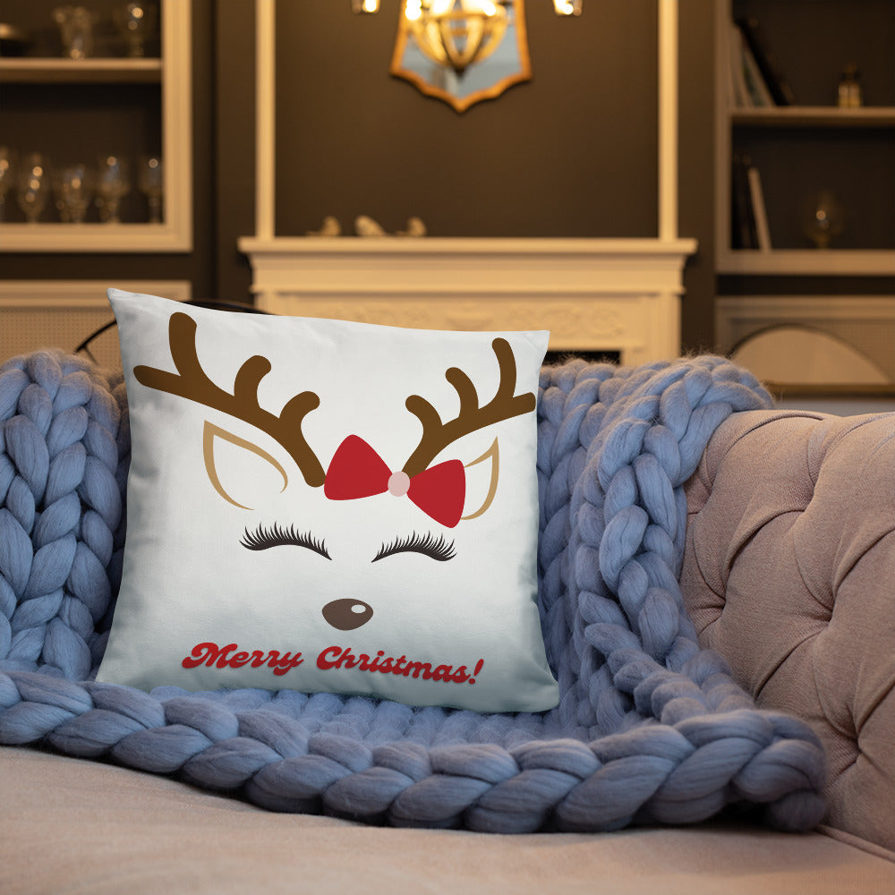 Merry Christmas Reindeer Pillow #1