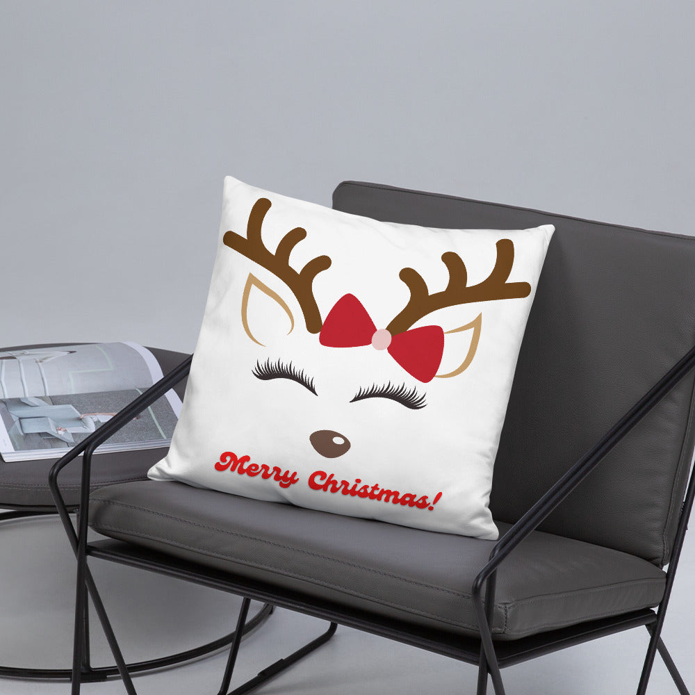 Merry Christmas Reindeer Pillow #1