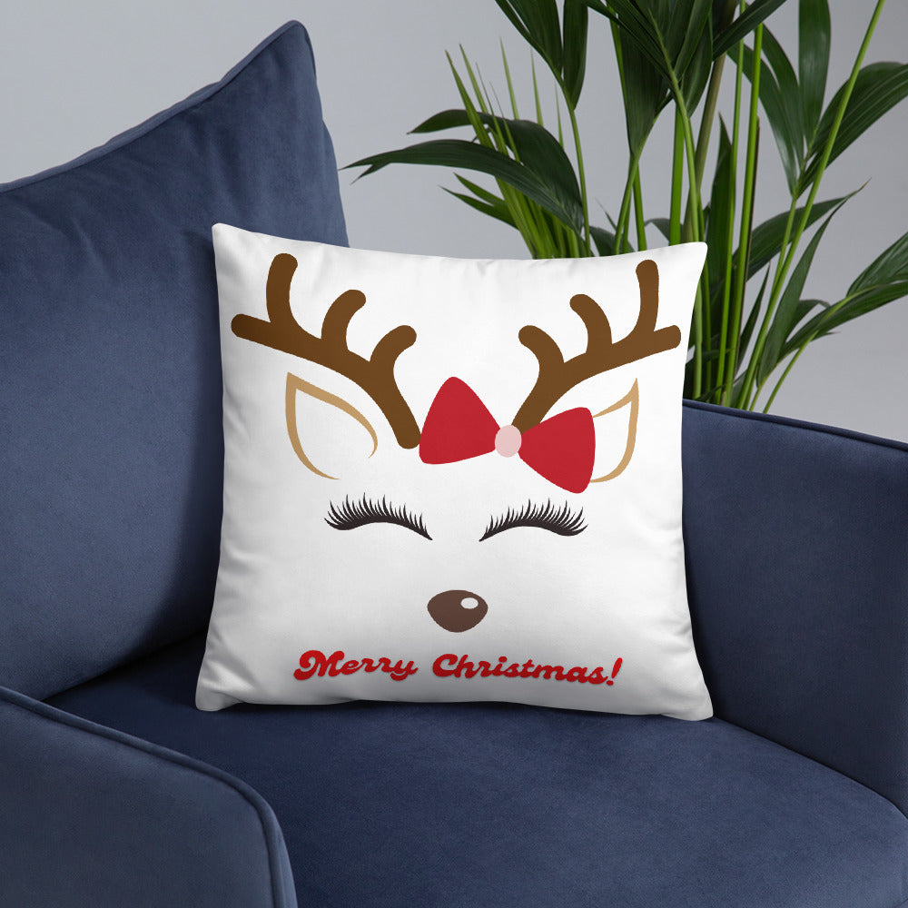 Merry Christmas Reindeer Pillow #1