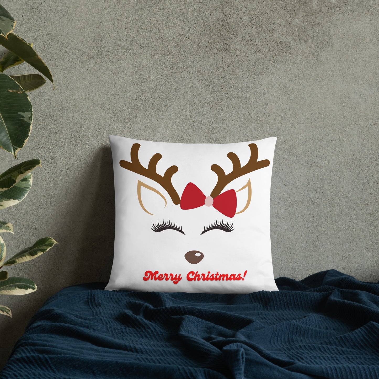 Merry Christmas Reindeer Pillow #1