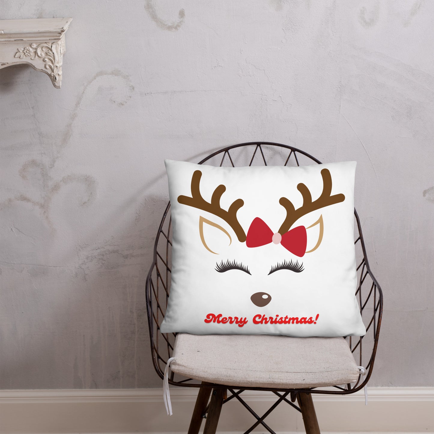 Merry Christmas Reindeer Pillow #1