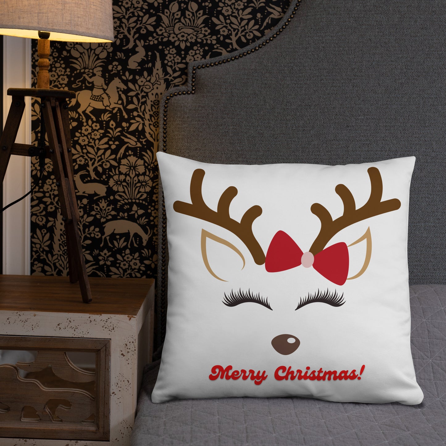 Merry Christmas Reindeer Pillow #1