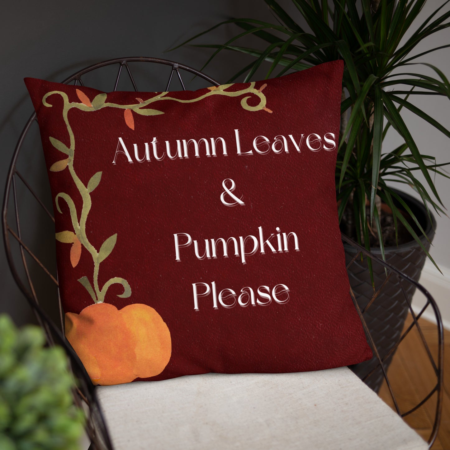 Autumn Leaves & Pumpkin Please Pillow