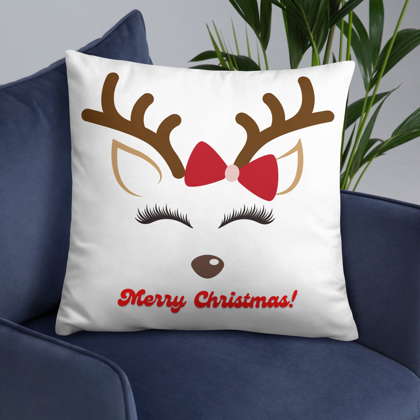 Merry Christmas Reindeer Pillow #1