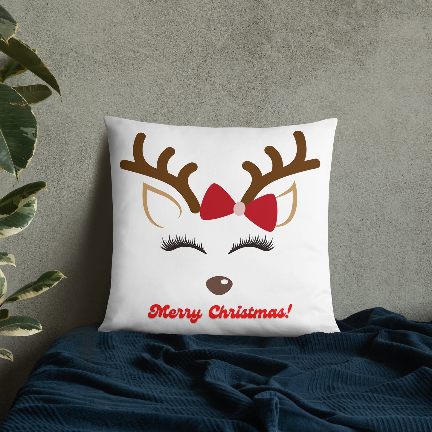 Merry Christmas Reindeer Pillow #1