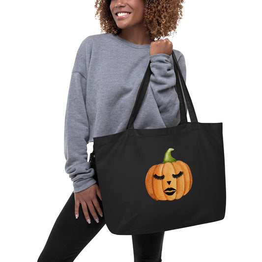 Halloween Pumpkin Queen organic tote bag
