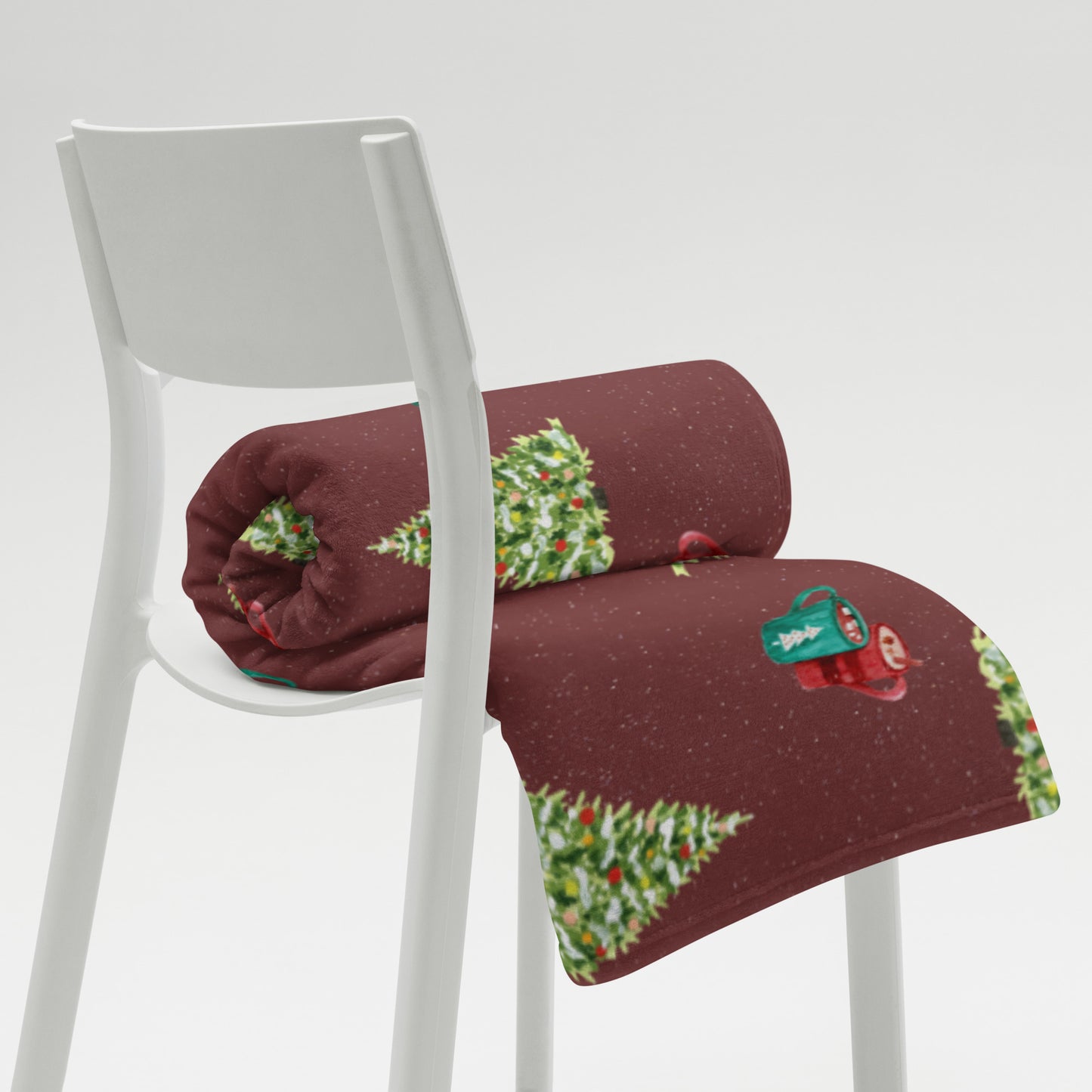 Christmas Tree and Hot Chocolate Throw Blanket