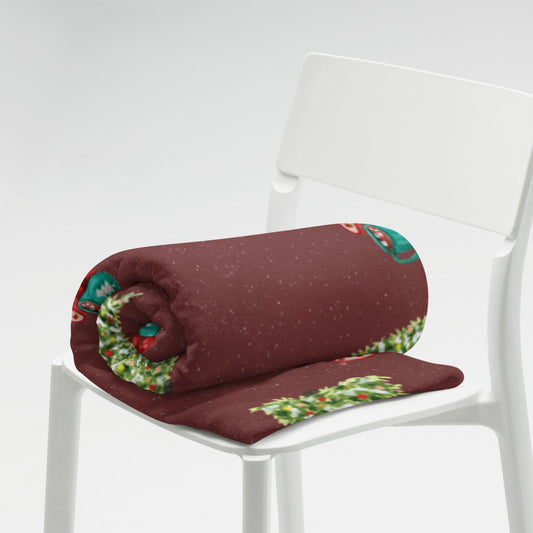 Christmas Tree and Hot Chocolate Throw Blanket