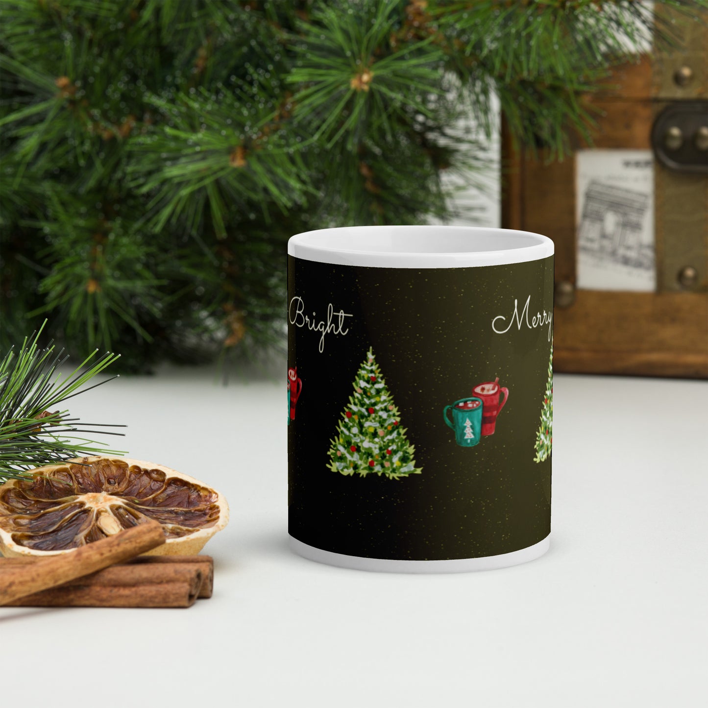 Merry & Bright glossy mug