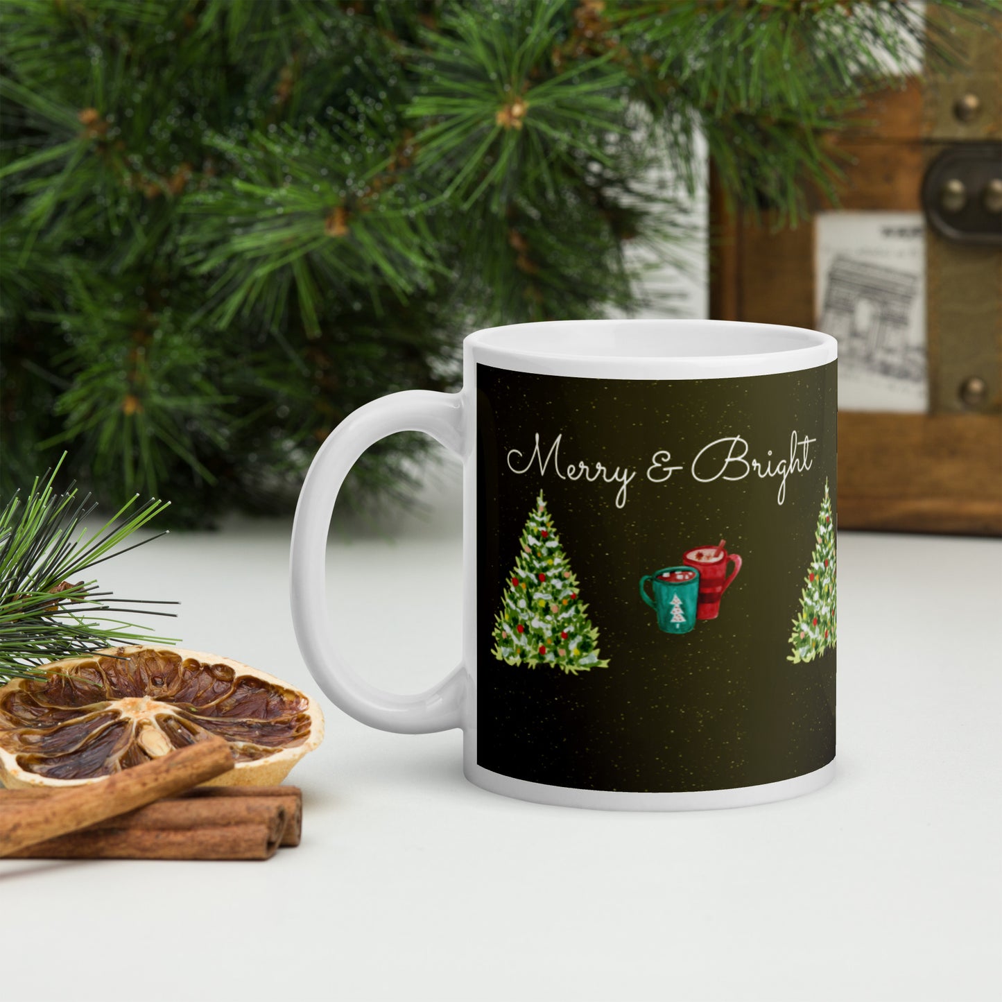 Merry & Bright glossy mug