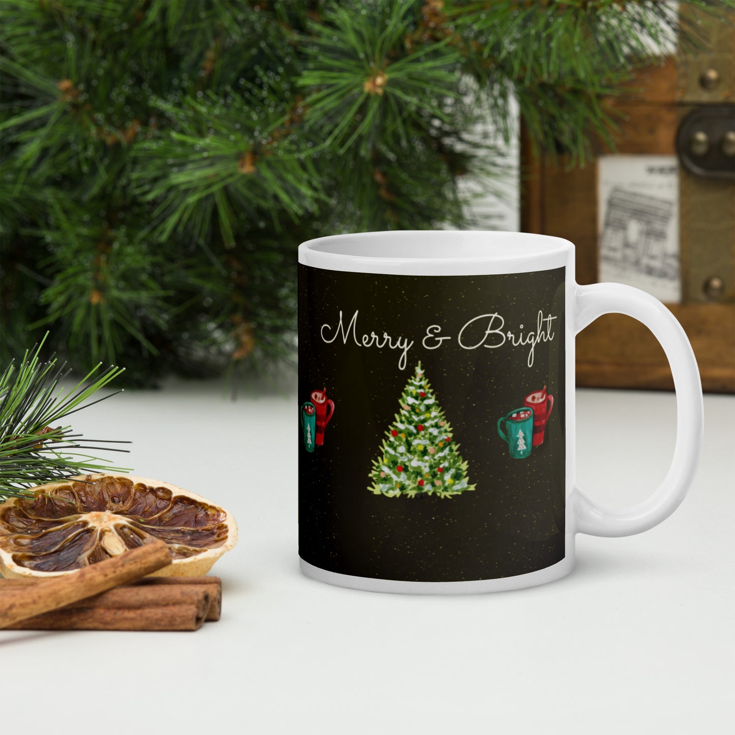 Merry & Bright glossy mug