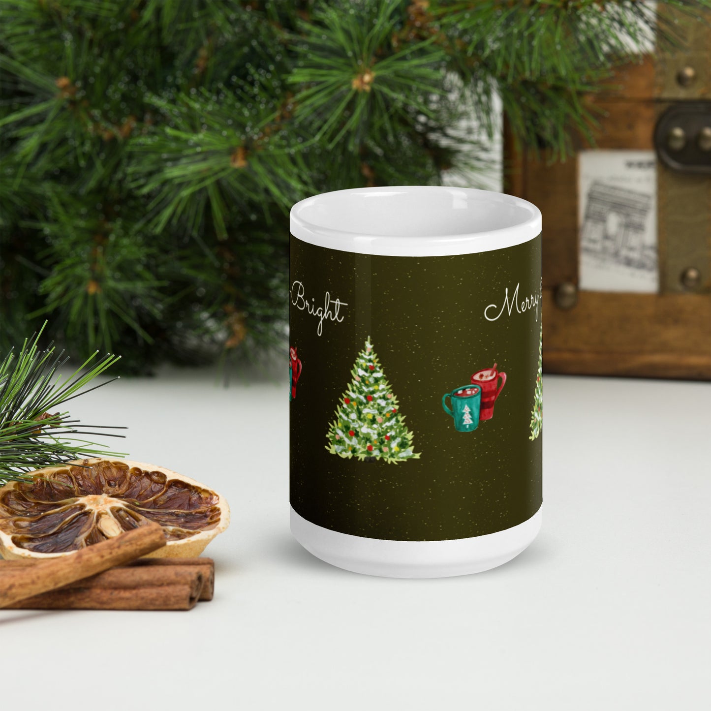 Merry & Bright glossy mug