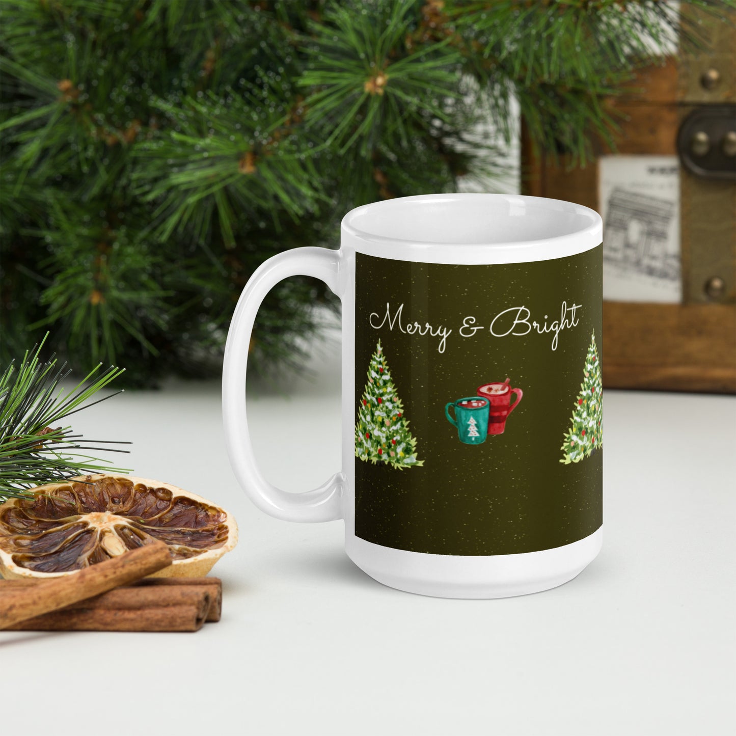 Merry & Bright glossy mug