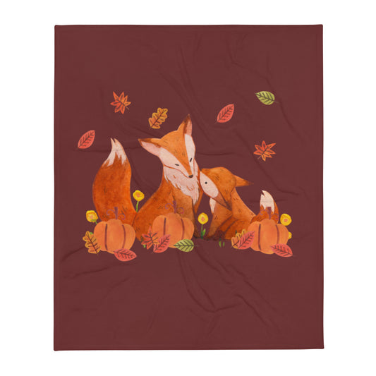 Foxes Throw Blanket